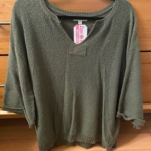 Green knit sweater